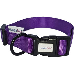 HugglePets Purple Large 45 - 70cm Snappy Weatherproof Dog Collar