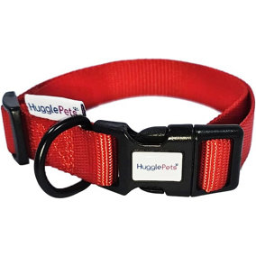 HugglePets Red Large 45 - 70cm Snappy Weatherproof Dog Collar