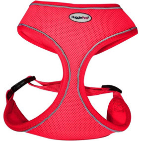 HugglePets Red Large 53 - 74cm Reflective Air Mesh Dog Harness