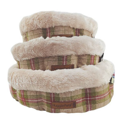HugglePets Stone Check Donut Supersoft Non Slip 75cm Dog Bed Price Comparisons | Compare The Build