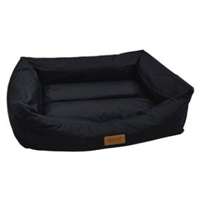 HugglePets Water-Proof Small Black Dog Lounger Bed