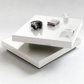 Hugo Coffee Table High Gloss Coffee Table for Living Room Centre Table Tea Table for Living Room Furniture White