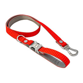 Hugo & Hudson Fabric Nylon Pet Dog Lead Leash - Red and Coral Polka Dot - 120cm x 1.5cm