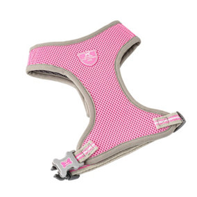 Hugo & Hudson Mesh No Pull Dog Harness, Adjustable Quick Dry Pet Vest, Pink, M