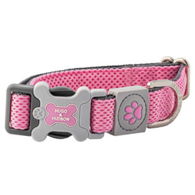 Hugo & Hudson Mesh Quick Dry Pet Dog Collar, Pink, L