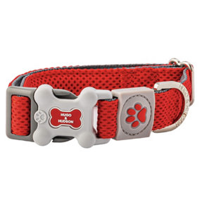 Hugo & Hudson Mesh Quick Dry Pet Dog Collar, Red, XS