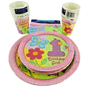 Hugs And Stitches Paper 1st Birthday Disposable Plates (Pack of 8) Multicoloured (One Size)