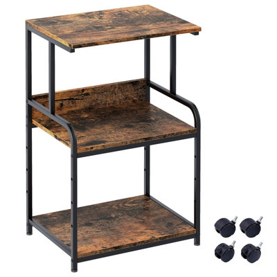 IBUYKE Onder Bureau Printer Stand, 2 Tier Desktop Organizer Plank met 4