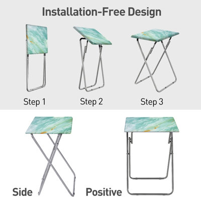HUHOTE STYLISH FOLDING SNACK TABLE SMALL SPACES SIDE TABLE END TABLE ...