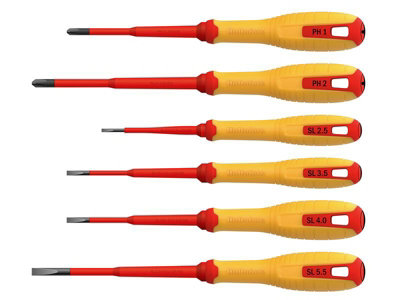 Hultafors VDE Phillips & Slotted Screwdriver Set, 6 Piece