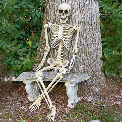 Human Skeleton Full Life Size Poseable Halloween Party Prop Haunted ...