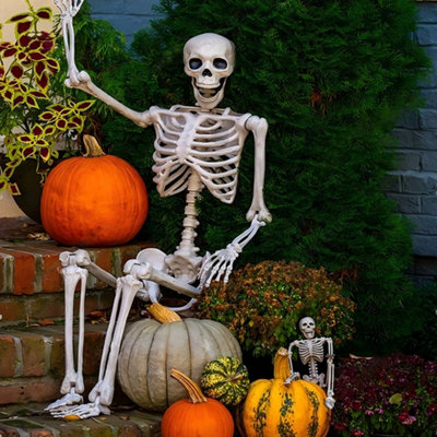 Human Skeleton Full Life Size Poseable Halloween Party Prop Haunted ...