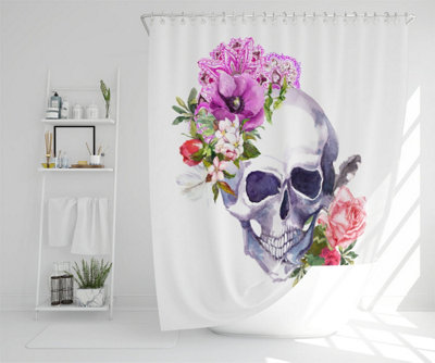 Human skull with flowers (Shower Curtain) / Default Title Price Comparisons | Compare The Build