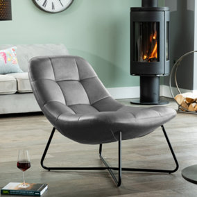Humboldt Faux Leather Accent Chair - Grey