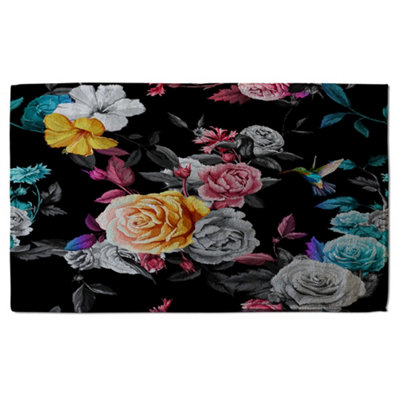 Humming bird, roses, peony with leaves (Bath Towel) / Default Title Price Comparisons | Compare The Build