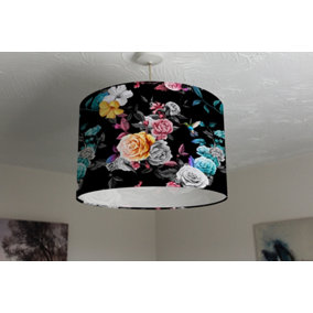Humming bird, roses, peony with leaves (Ceiling & Lamp Shade) / 25cm x 22cm / Ceiling Shade