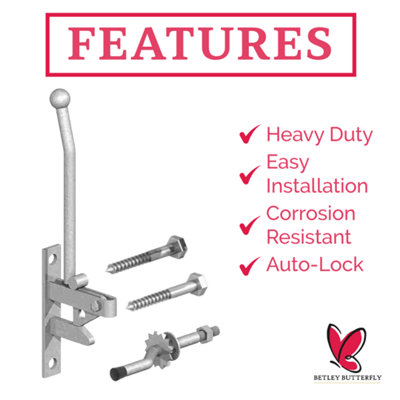 Hunting Type Self-Locking Auto Gate Catch Kit with Cranked Striker ...