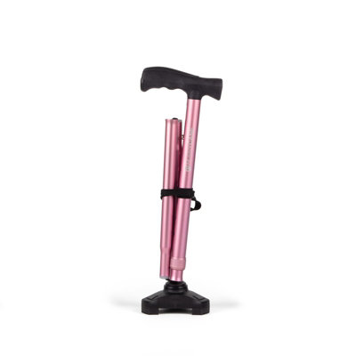 HurryCane 2 Comfort Walking Stick - Pastel Pink Adjustable Folding ...