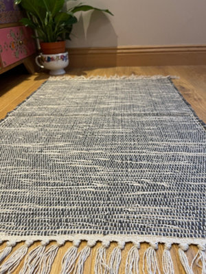 Pale Grey Hush Soft Cotton Rug Hand Loomed And GoodWeave Certified - View #14