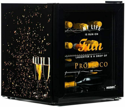 Husky Prosecco Mini Drinks Cooler,  46 Litre, Black, HUS-HU279