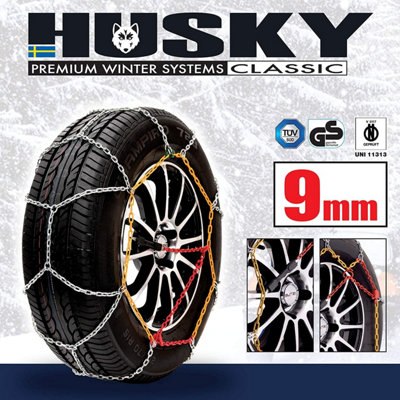 Husky Sumex Winter Classic Alloy Steel Snow Chains for 13" Car Wheel Tyres (145/80 R13)