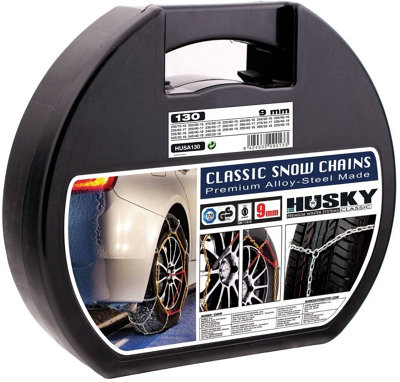 Husky Sumex Winter Classic Alloy Steel Snow Chains for 13" Car Wheel Tyres (160/65 R13)