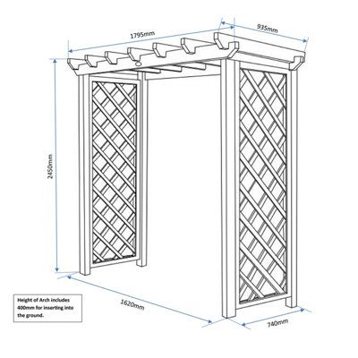 Hutton Garden Wooden British Made Cotswold Garden Arch FCS Certified