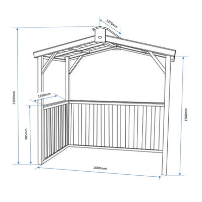 Hutton Garden Wooden British Made Purley Shelter FCS Certified - 3
