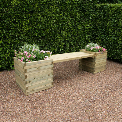 Hutton Garden Wooden British Made Windermere Garden Planter Bench FCS Cert