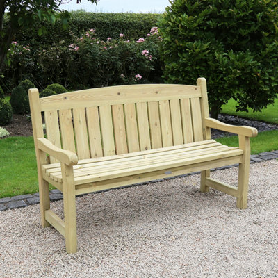 Hutton Garden Wooden Cotswold British Made 3 Seater Bench FCS Certified