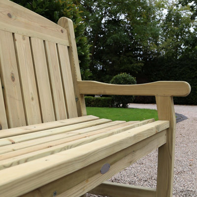 Hutton Garden Wooden Cotswold British Made 3 Seater Bench FCS Certified - 3