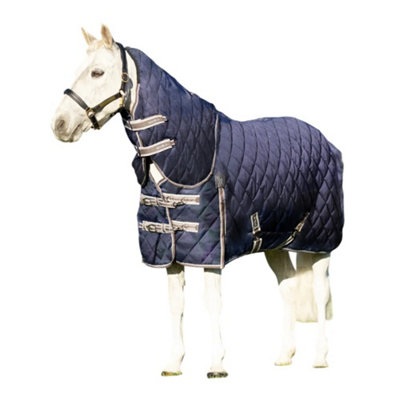 Hy DefenceX Shield Combo Neck achable Neck 200g Horse Stable Rug Navy ...