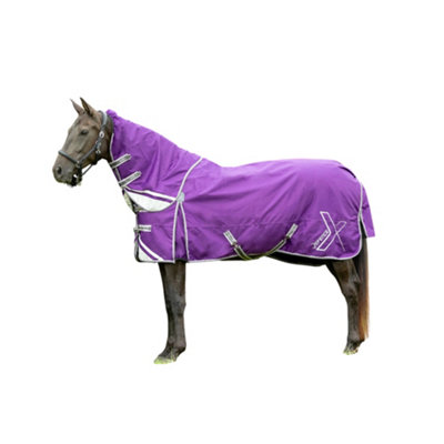 Hy DefenceX Shield Combo Neck achable Neck Horse Stable Rug Purple (6 6