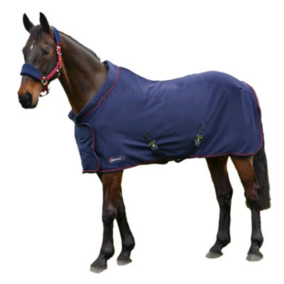 Hy DefenceX System Roll Neck, Cushioned Horse Fleece Rug Navy/Red (5 9") Price Comparisons | Compare The Build