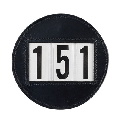 Hy Leather Circular Horse Dressage Number Holder Black (One Size)