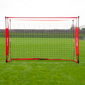 Hy-Pro 8ft x 5ft Box Football Goal, Collapsible, Quick set up, Portable, Carry Bag and Secure Pegs