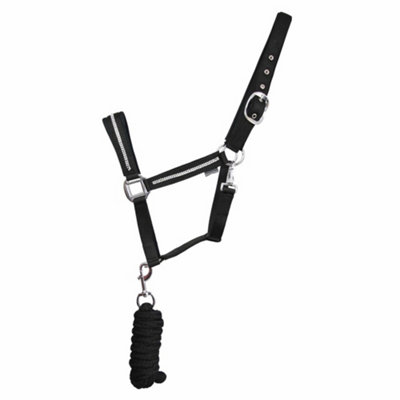 Hy Sparkle Horse Headcollar and Leadrope Set Black/Silver (Cob) Price Comparisons | Compare The Build