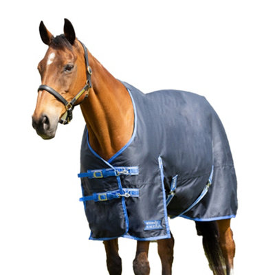 Hy StormX Empra Standing Collar Horse Turnout Rug Navy (7 3