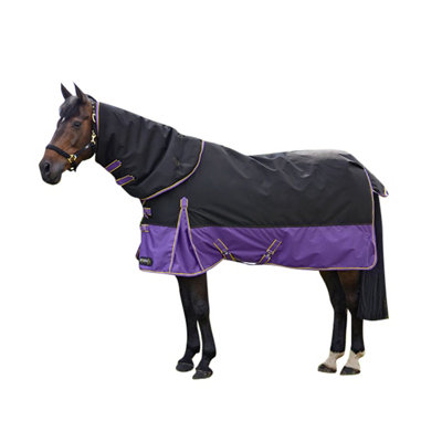 Hy StormX Original 200 Turnout Rug With achable Neck Cover Black/Purple/Yellow (7 3") Price Comparisons | Compare The Build