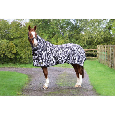 Hy StormX Original Zebra Print Fly Rug Black/White (6ft 6in)