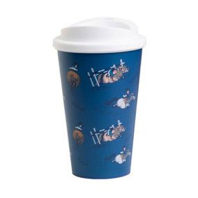 Hy Thelwell Collection Travel Mug Navy/Red (One Size)