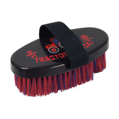 Hy Tractors Rock Horse Body Brush Navy/Red (13.9cm x 6.9cm)