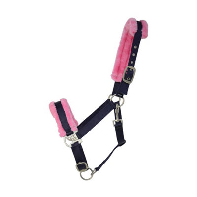 Hy Two Tone Faux Fur Head Collar Navy/Pink (Cob) Price Comparisons | Compare The Build