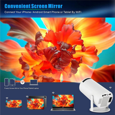 HY300 Pro Mini Projector, Portable 180 Degree 4K 1080P Dual Band WiFi 6...