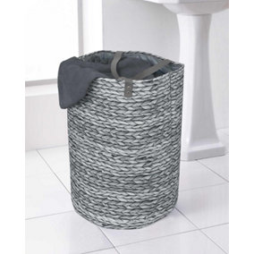 Hyacinth Design Folding Laundry Bag with Handles 40x40x60cm - Grey