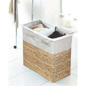 Hyacinth Lights & Darks Laundry Hamper Basket Clothes Storage