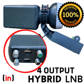 Hybrid LNB 4 Output For Sky Q Freesat 4k G3 Box Fits MK4 Zone 1 Or 2 Satellite