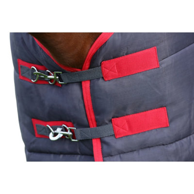 HYCONIC Standard-Neck 250g Horse Stable Rug Charcoal/Red (5 9
