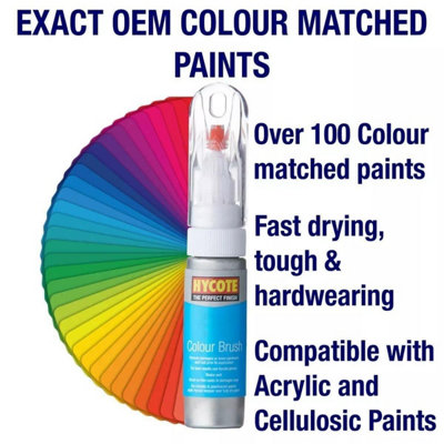 Hycote Colour Touch Up Brush Paint  Peugeot Aegean Blue (Metallic) 12.5ml x4