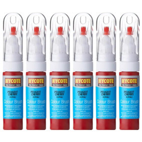 Hycote Colour Touch Up Brush Paint  Peugeot Cherry 12.5ml Perfect Finish x6